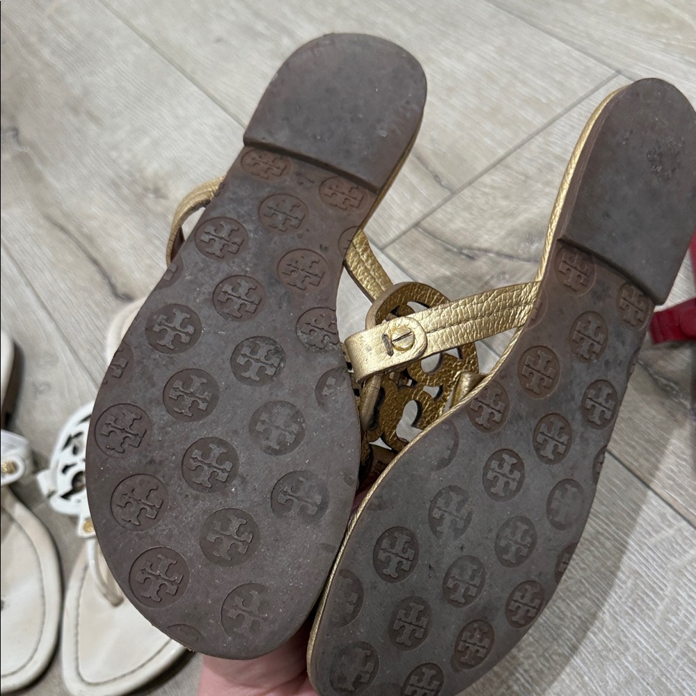 Tory Burch White, Gold, and Red Sandals Bundle - Picture 6 of 10